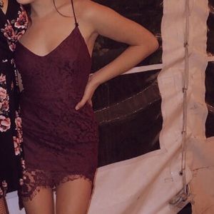 BOBBLES AND LACE red formal dress